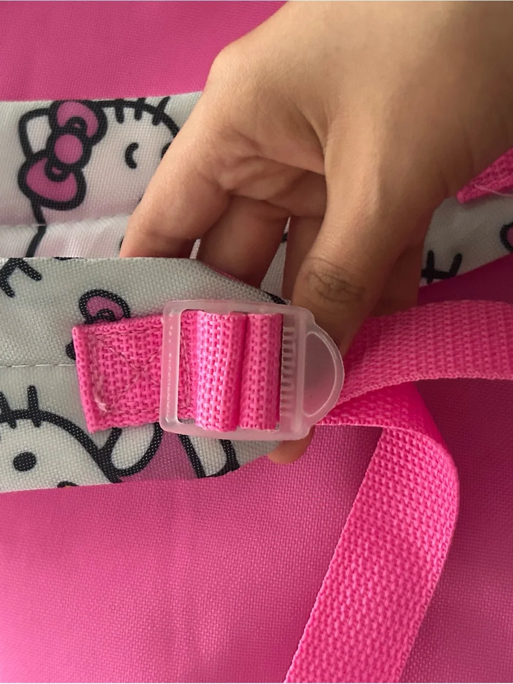 Hello Kitty Pink and White Kids Backpack with Character Print